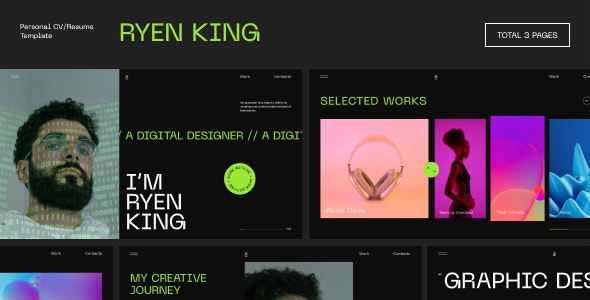 Download Ryen King - Personal CV/Resume WordPress Theme