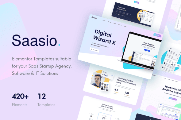 Saasio - Saas & Startup Elementor Template Kit