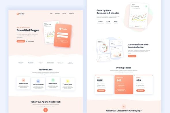 SaaSy - SaaS & App Landing Page Template Kit