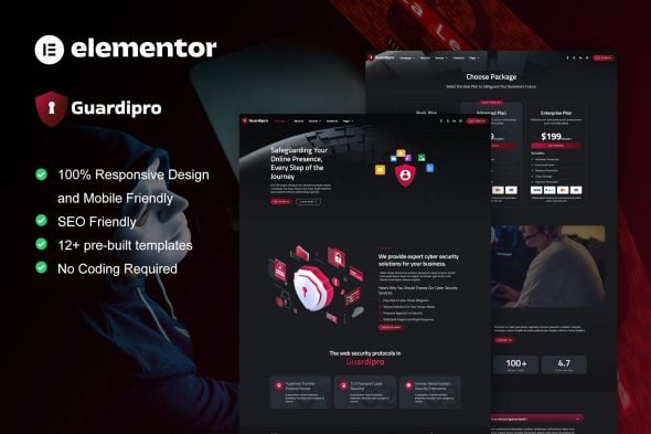 Sabernite - Cyber Security Services Elementor Pro Template Kit