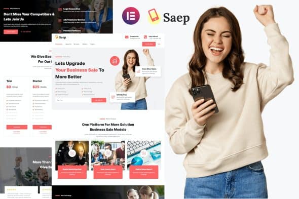 Saep - eCommerce App SaaS Showcase Elementor Template Kit