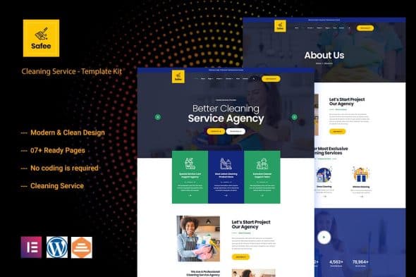Safee - Cleaning Service Elementor Template Kit