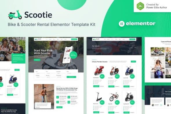 Scootie - Bike & Scooter Rental Elementor Template Kit