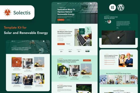 Selectis – Solar & Renewable Energy Elementor Template Kit