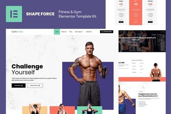 Shape Force - Fitness & Gym Elementor Template Kit