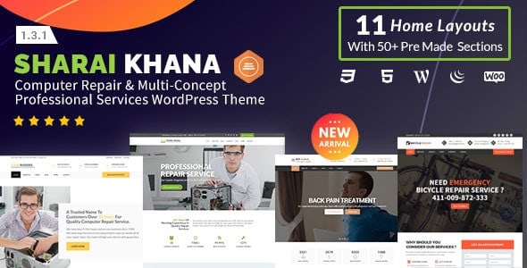 Download Sharai Khana - Computer Repair & Multi-Concept Professional Services WordPress Theme