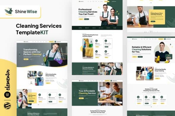 Download Shinewise – Cleaning Services Elementor Template Kit