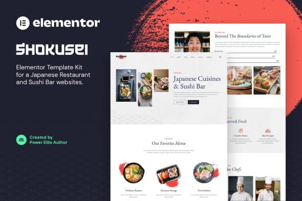 Shokusei - Japanese Restaurant & Sushi Bar Elementor Template Kit