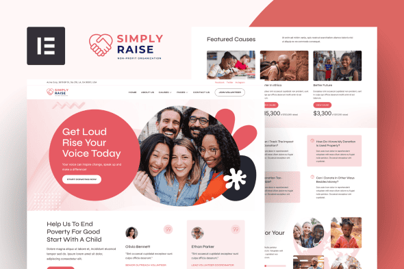 Download SimplyRise – Charity & Donation Elementor Template Kit