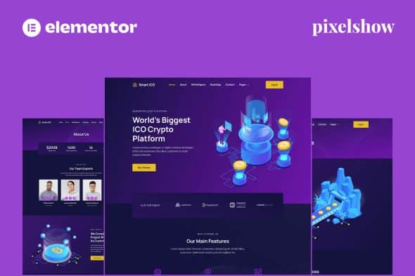 Smart ICO - Crypto Currency Elementor Pro Full Site Kit