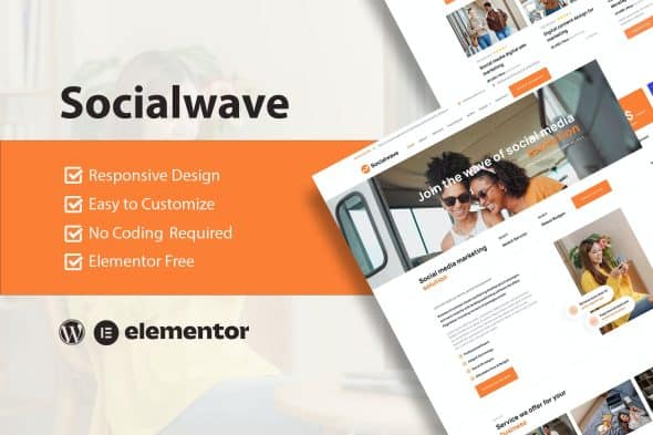 SocialWave - Social Media & Digital Marketing Service Elementor Template Kit