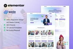 SocioAcademy - Social Media Management Course Elementor Template Kit