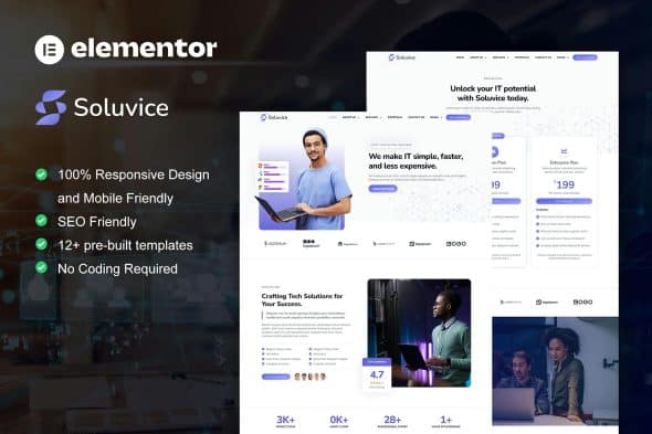 Soluvice - IT Solutions & Services Company Elementor Pro Template Kit