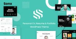 Download Sonx - Personal Resume and Portfolio WordPress Theme​ GPL WordPress Plugin