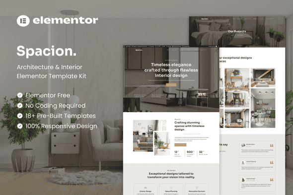 Spacion – Architecture & Interior Elementor Template Kit