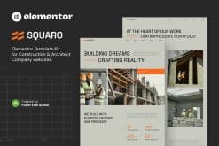 Squaro - Modern Construction & Architect Elementor Template Kit