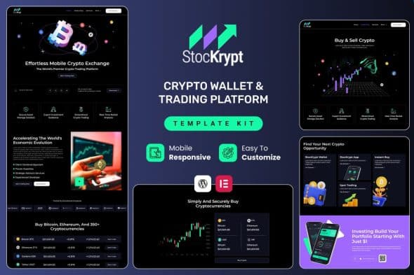 Stockrypt - Online Trading & Investment Elementor Template Kit