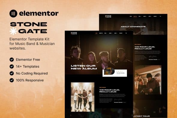 Stonegate - Music Band & Musician Elementor Template Kit