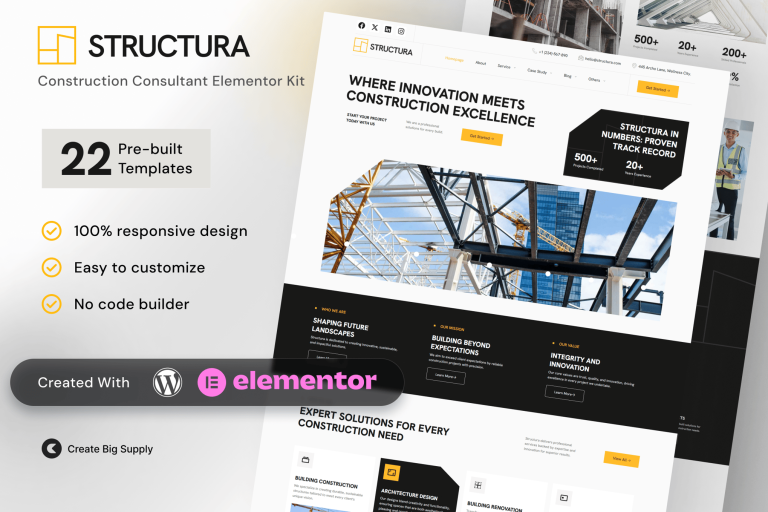 Structura – Construction Consultant Elementor Template Kit - GPLVilla