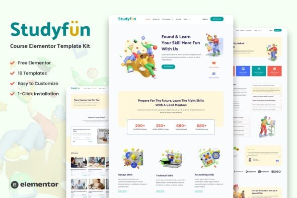 Studyfun - Course Elementor Template Kit