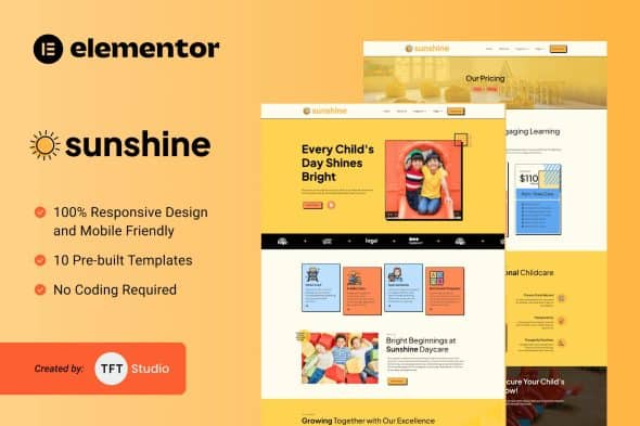 Sunshine - Cheerful Daycare Elementor Template Kit