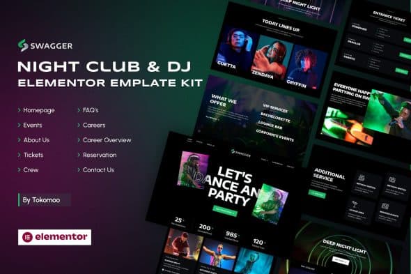 Swagger | Night Club & DJ Elementor Template Kit