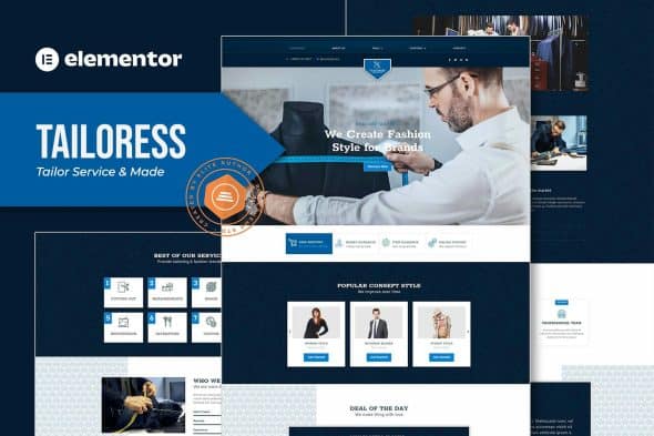 Tailoress - Tailor Service & Made Elementor Template Kit