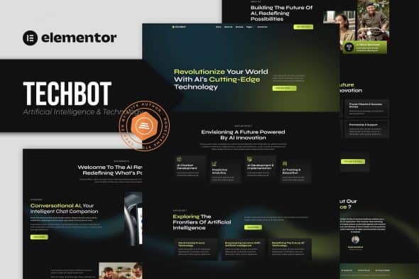 Techbot - Artificial Intelligence & Technology Services Elementor Template Kit