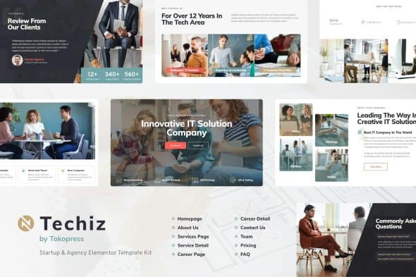 Techiz | IT Solutions & Services Company Elementor Template Kit