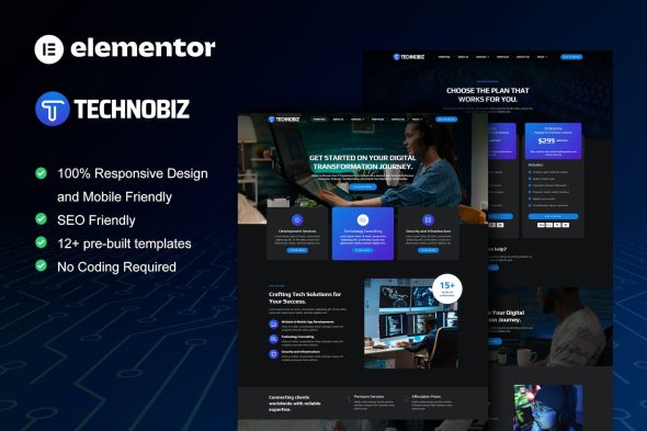 TechnoBiz - IT Solutions & Services Elementor Pro Template Kit