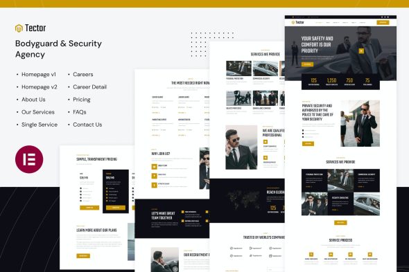 Tector | Bodyguard & Security Agency Elementor Template Kit