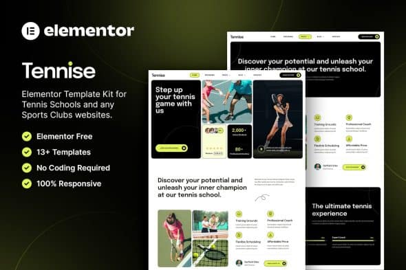 Tennise - Tennis School & Sports Club Elementor Template Kit