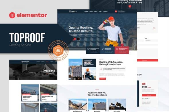 Toproof - Roofing Service Elementor Template Kit