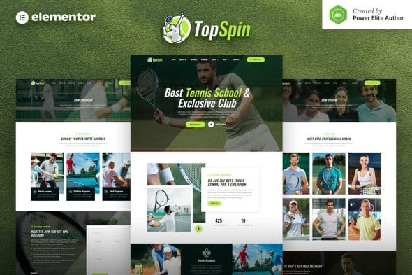 TopSpin - Tennis School & Sports Club Elementor Template Kit