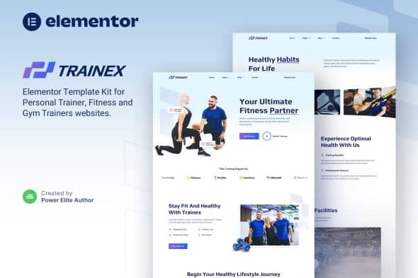 Trainex - Personal Trainer & Fitness Elementor Template Kit