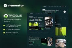 Tridique – 3D Printing Manufacturing Elementor Template Kit