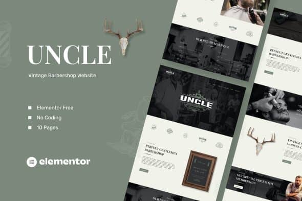 Uncle - Barbershop Elementor Template Kit