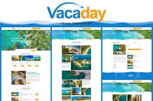 Vacaday - Travel Agency Elementor Template Kit