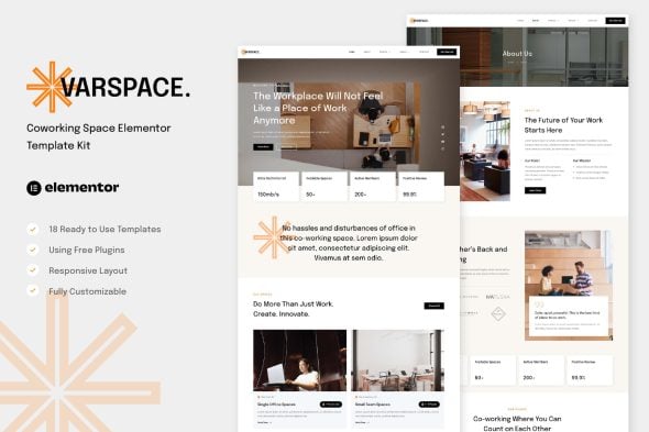 Varspace - Coworking Space Elementor Template Kit