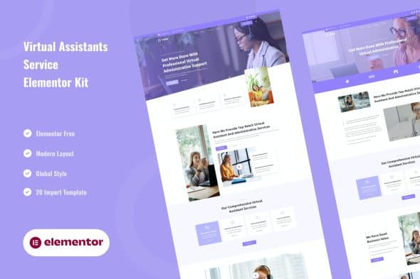 Veha - Virtual Assistant & Administrative Elementor Template Kit