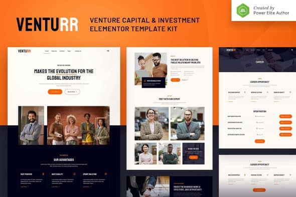 Venturr - Venture Capital & Investment Elementor Template Kit