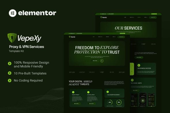 Vepexy – Proxy & VPN Services Elementor Template Kit