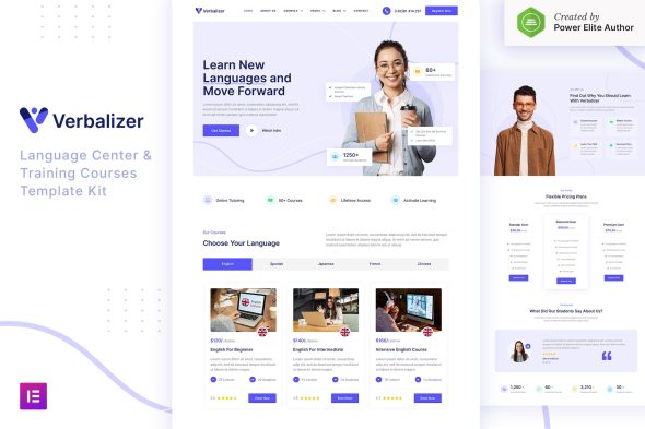 Verbalizer - Language Courses & Learning Center Elementor Template Kit