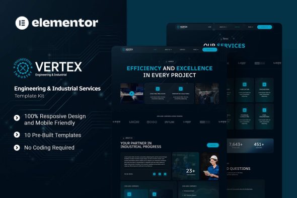 Vertex - Engineering & Industrial Services Elementor Template Kit