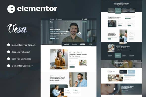 Vesa - Virtual Assistant Business Elementor Template Kit