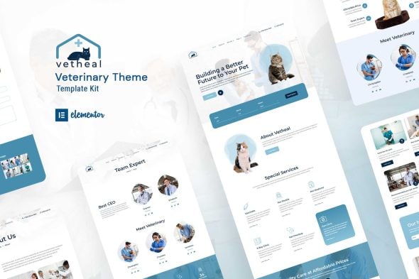 Vetheal - Veterinary Clinic Elementor Template Kit