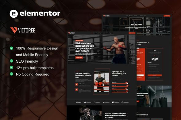 Victoree - Boxing School & Martial Arts Elementor Pro Template Kit