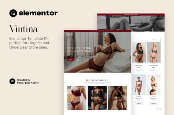 Vintina - Lingerie & Underwear Store Elementor Template Kit