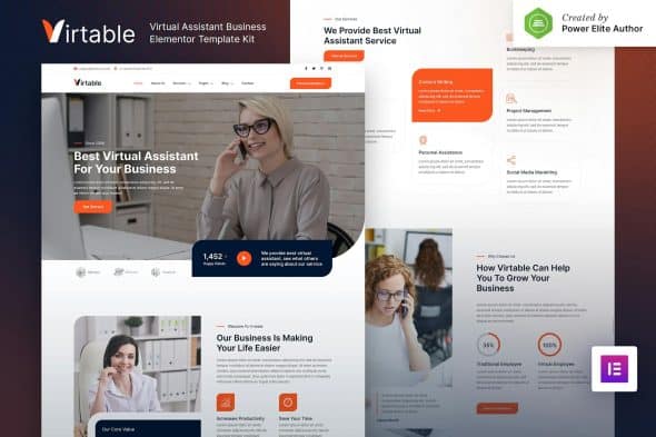 Virtable - Virtual Assistant Business Elementor Template Kit