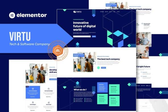 Virtu - Tech & Software Company Elementor Template kit